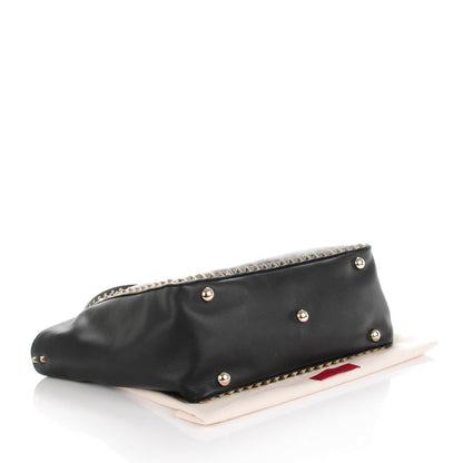 Valentino Garavani Vitello Medium Rockstud Tote Black 4 of 7