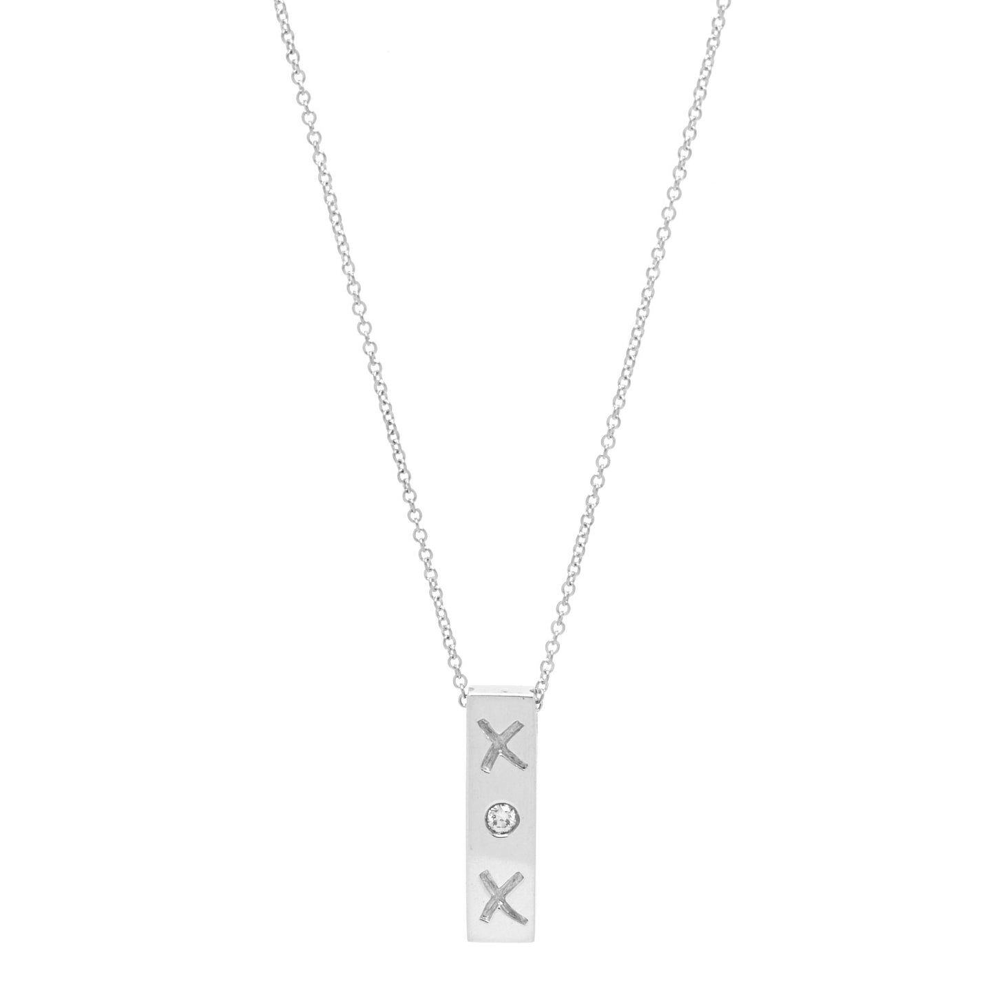 Sterling Silver Diamond Paloma Picasso Love and Kisses Bar Pendant Necklace