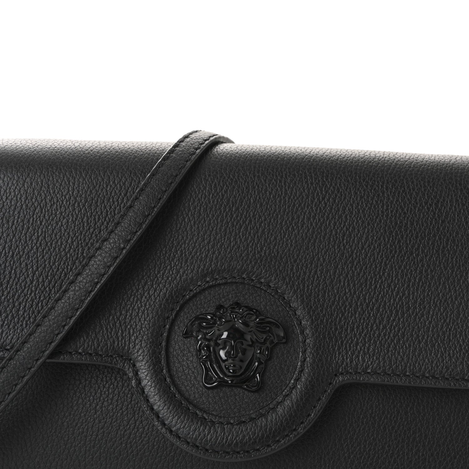 Versace Grained Calfskin La Medusa Crossbody Bag Black 7 of 9