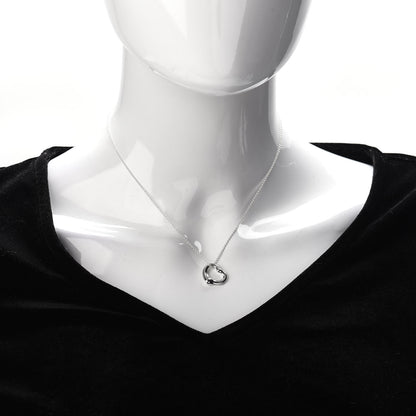 Tiffany Sterling Silver 16mm Elsa Peretti Open Heart Pendant Necklace 2 of 4