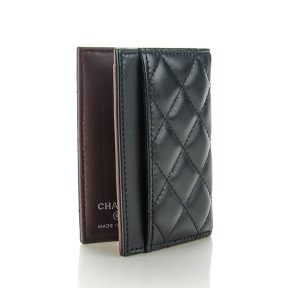 Chanel Lambskin Quilted Card Holder Wallet Black 3 of 7