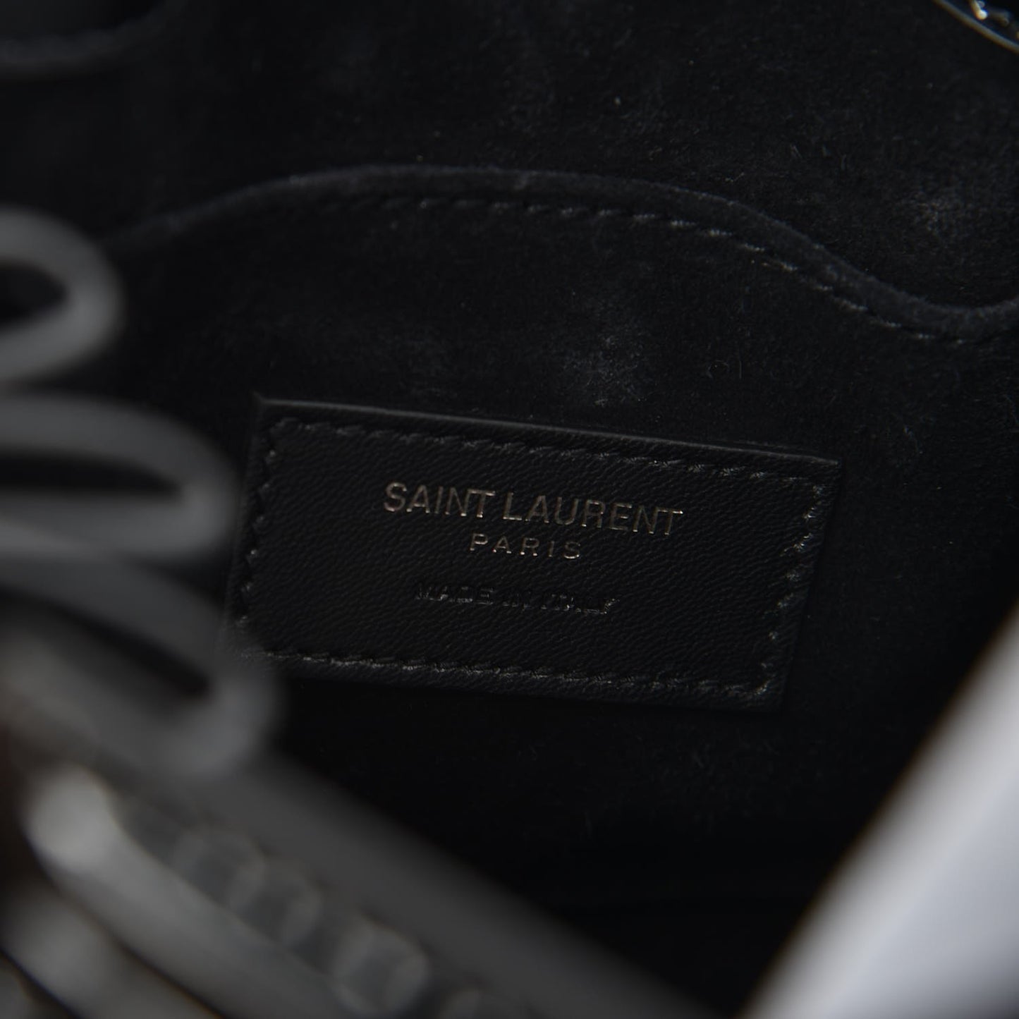 Ribbed Patent Calfskin Nano Sac De Jour Black