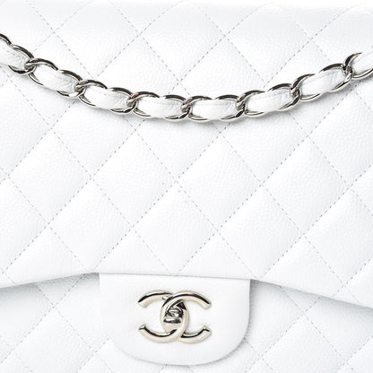 Chanel Caviar Quilted Jumbo Double Flap White 15 of 17