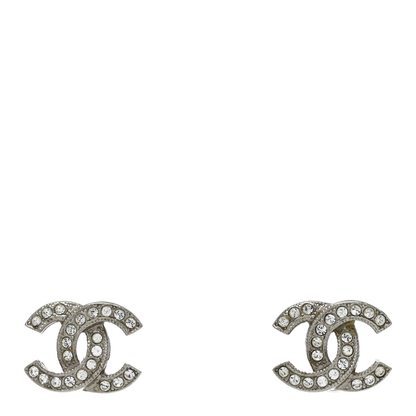 Crystal CC Earrings Silver