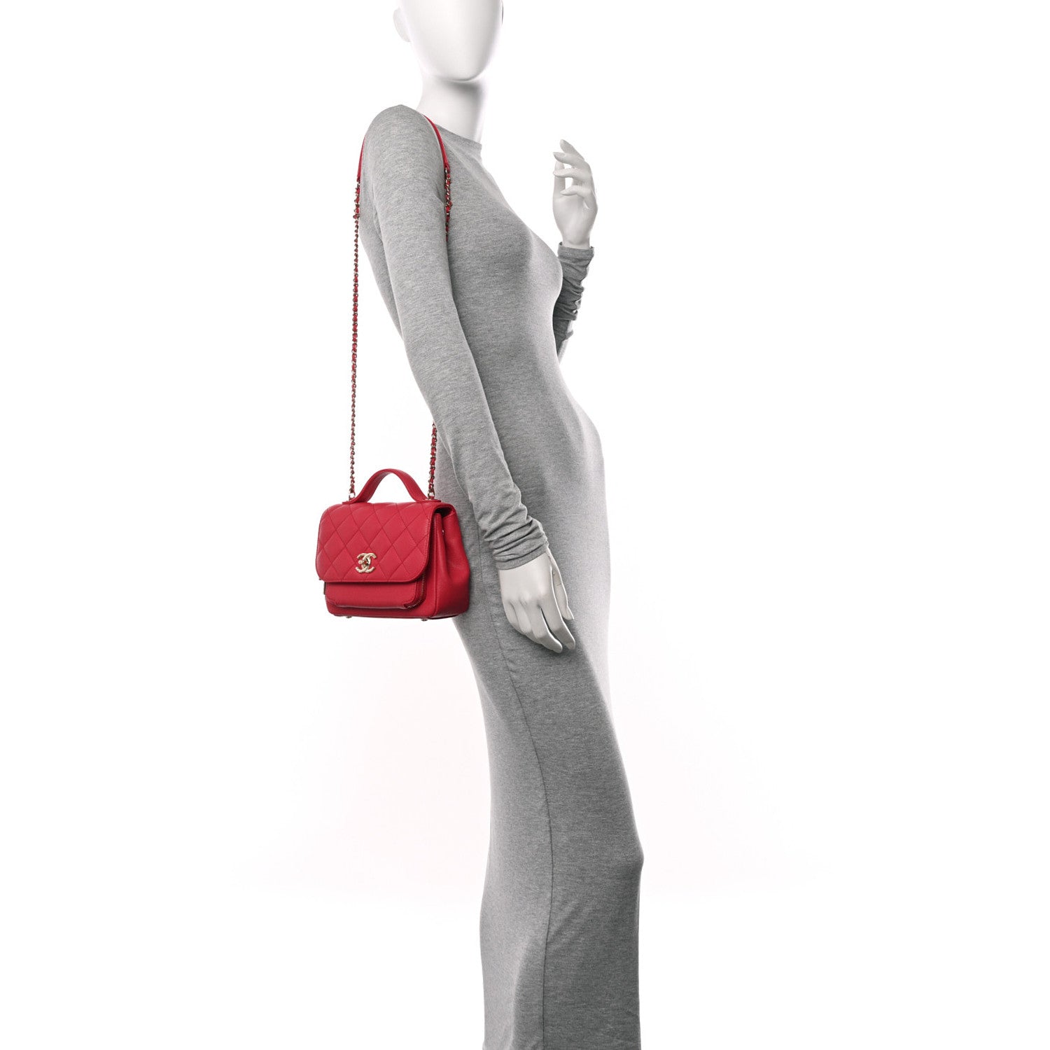 Chanel Caviar Quilted Small Business Affinity Flap Red 2 of 10