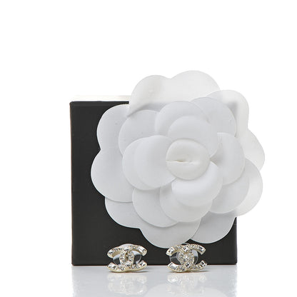 Chanel Crystal Baguette CC Earrings Gold 5 of 5