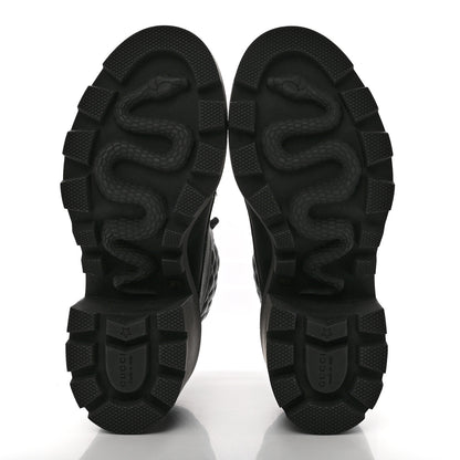 Gucci Apollo Calfskin GG Supreme Nappa Samoa Quilted Lace Up Ankle Boots 39.5 Black 6 of 10