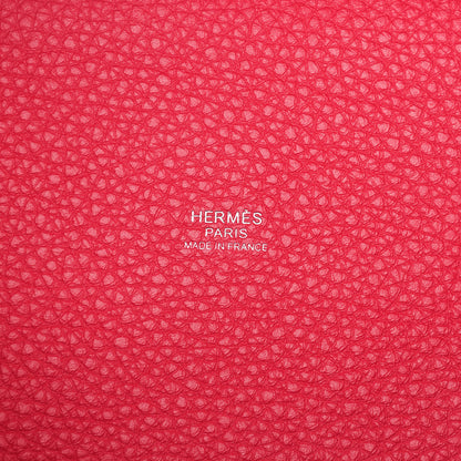 Hermes Taurillon Clemence Casaque Picotin Lock 18 PM Rouge Sellier Framboise 6 of 10