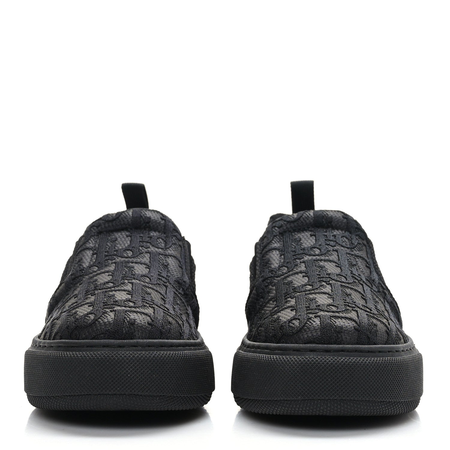 Christian Dior Shiny Technical Fabric Oblique Embroidered Womens Solar Slip On Sneakers 37 Black 2 of 8