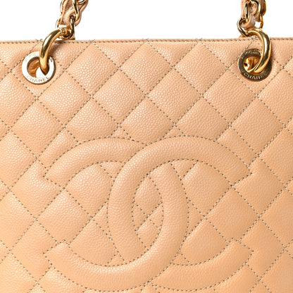 Chanel Caviar Quilted Grand Shopping Tote GST Beige 8 of 10