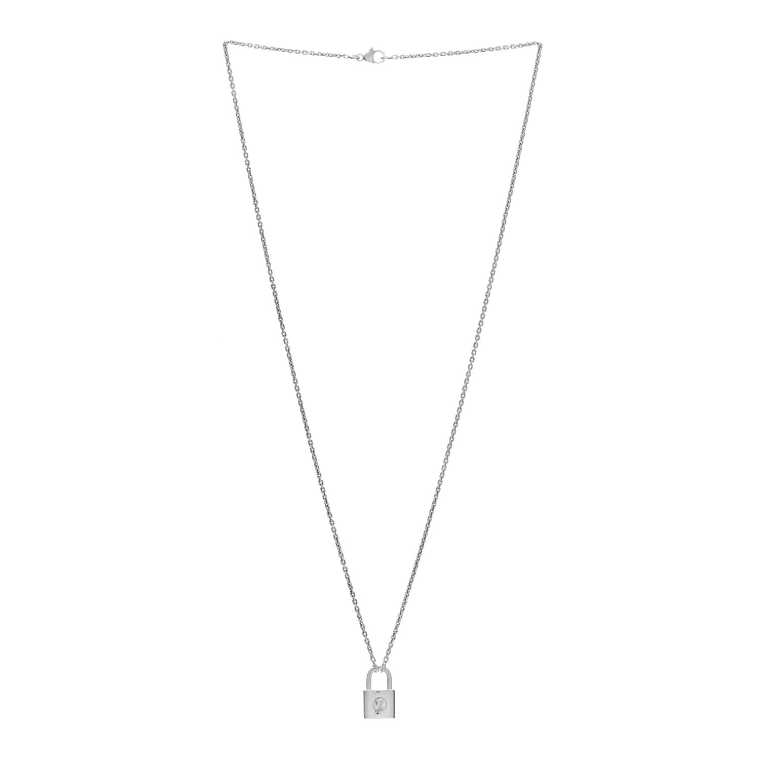Louis Vuitton Sterling Silver Lockit Necklace 2 of 4