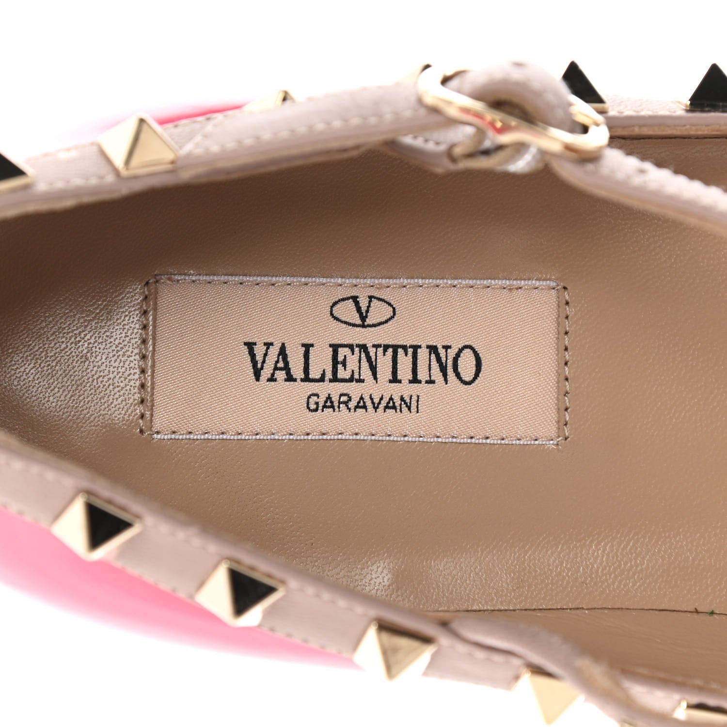 Valentino Garavani Patent Nappa Rockstud Cage Ballerina Flats 38 Deep Fuxia Poudre 7 of 10