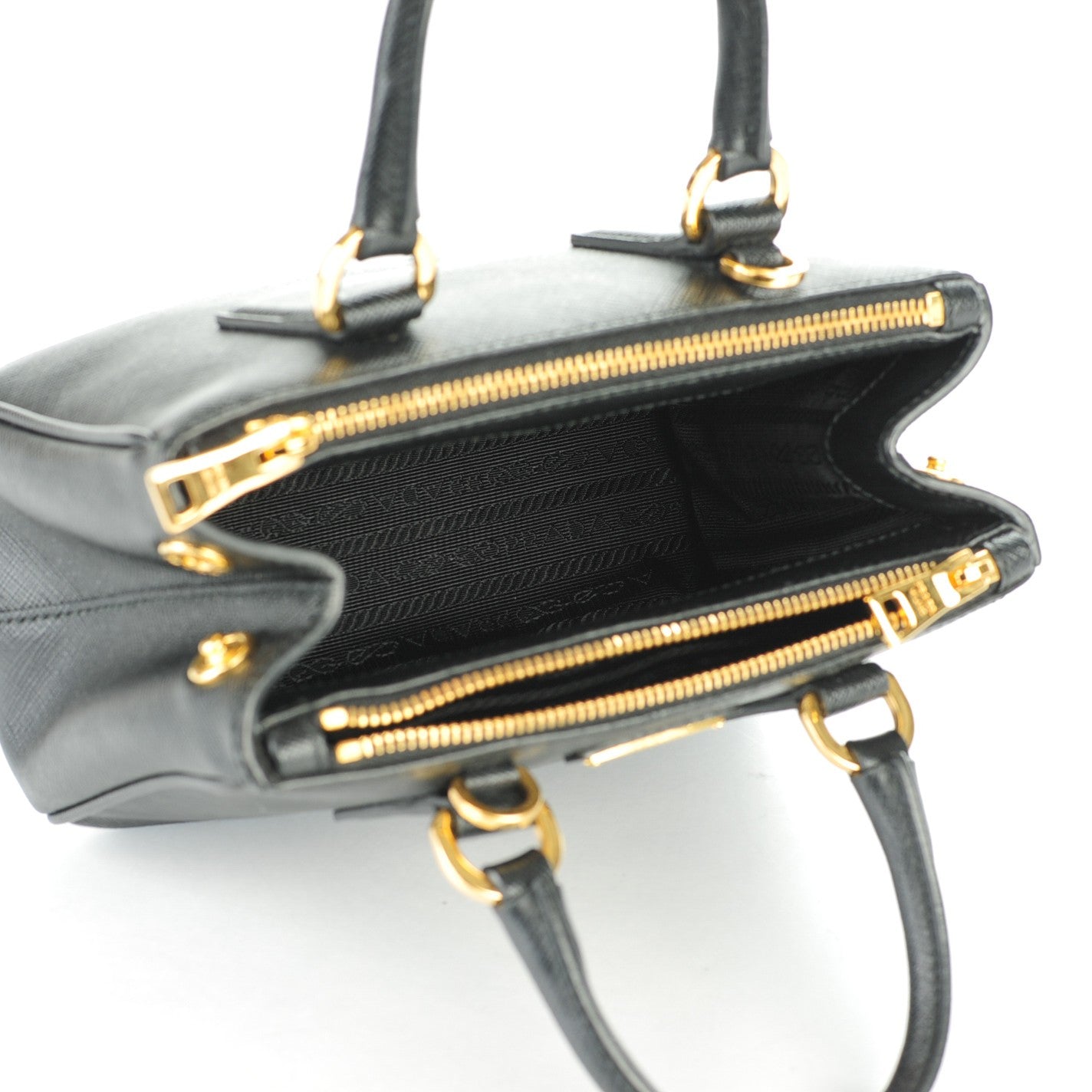 Prada Saffiano Mini Galleria Double Zip Tote Black 5 of 8