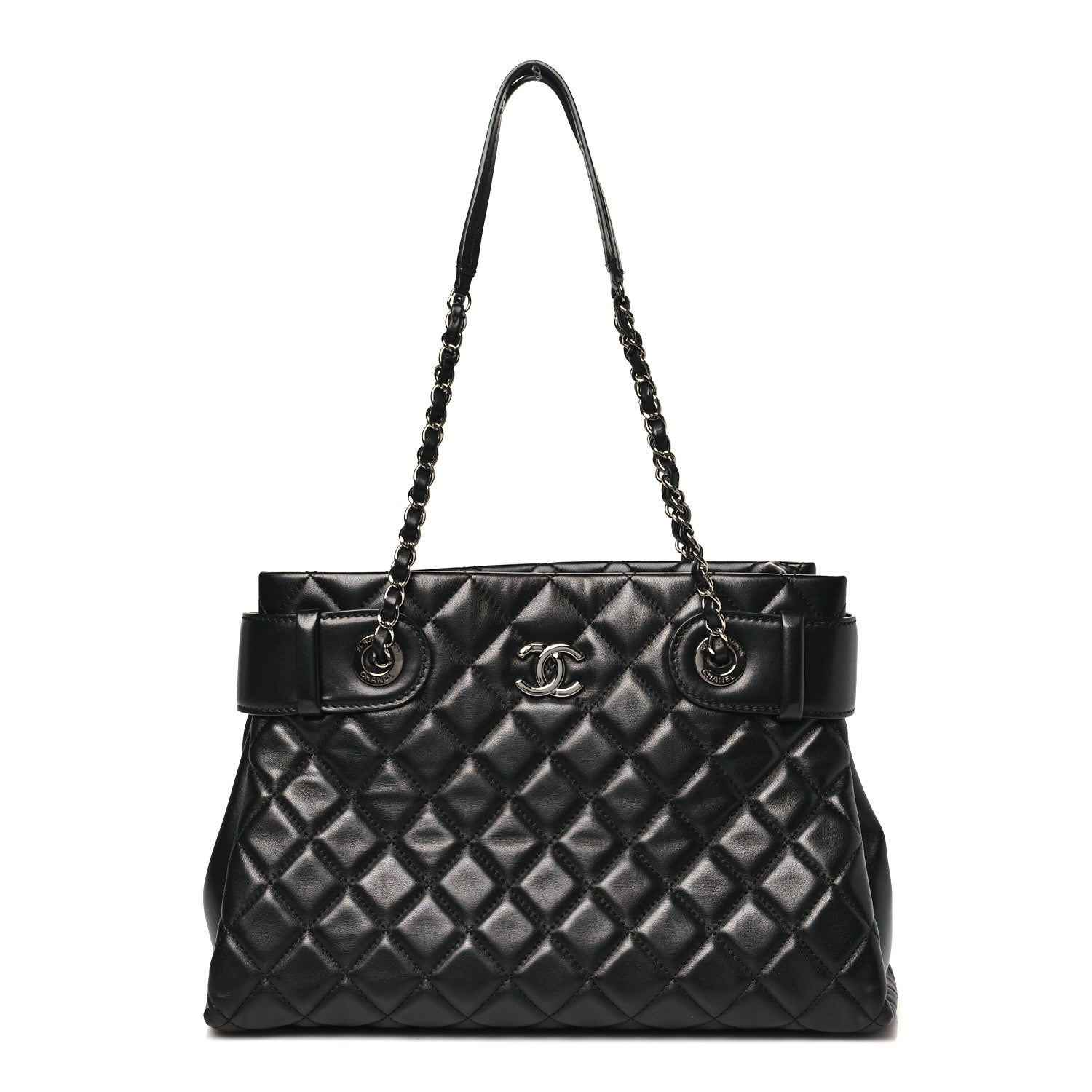 Chanel Lambskin Quilted Small Coco Loop Tote Black 1 of 10