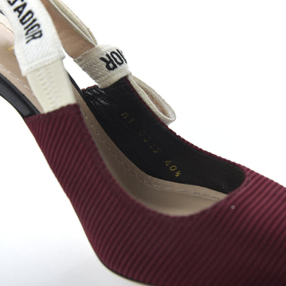 Christian Dior Technical Canvas Ribbon J'Adior Slingback 100mm Pumps 40.5 Rouge Black 8 of 9