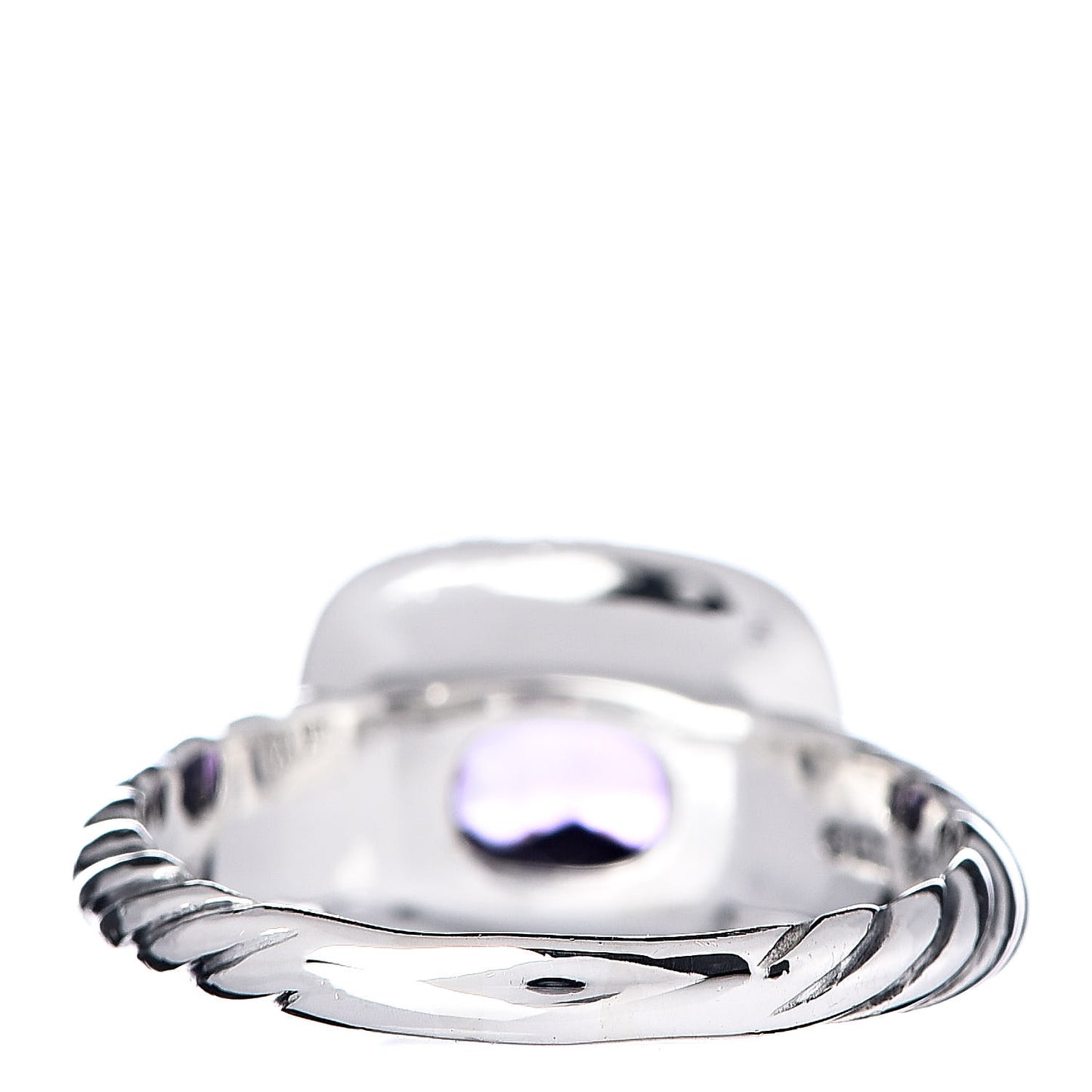 Sterling Silver Diamond Amethyst 10mm Noblesse Ring 56 7.75