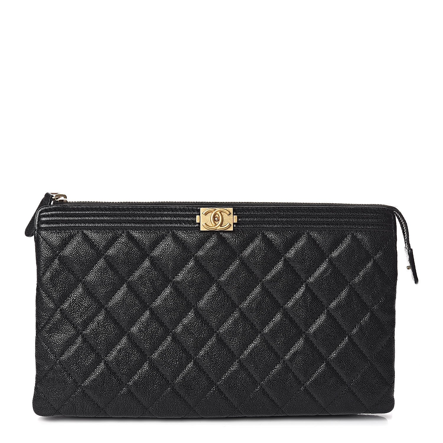 Chanel Caviar Quilted Small Zipped Boy Pouch Black 1 of 11