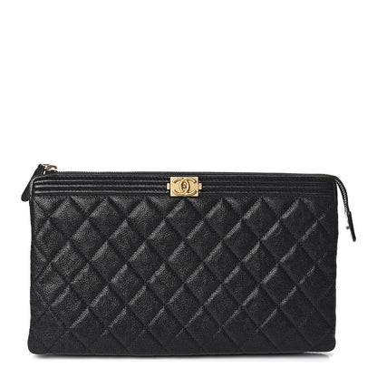 Chanel Caviar Quilted Small Zipped Boy Pouch Black 1 of 11