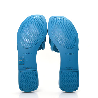 Hermes Rubber Aloha Sandals 37 Bleu Vif 5 of 8