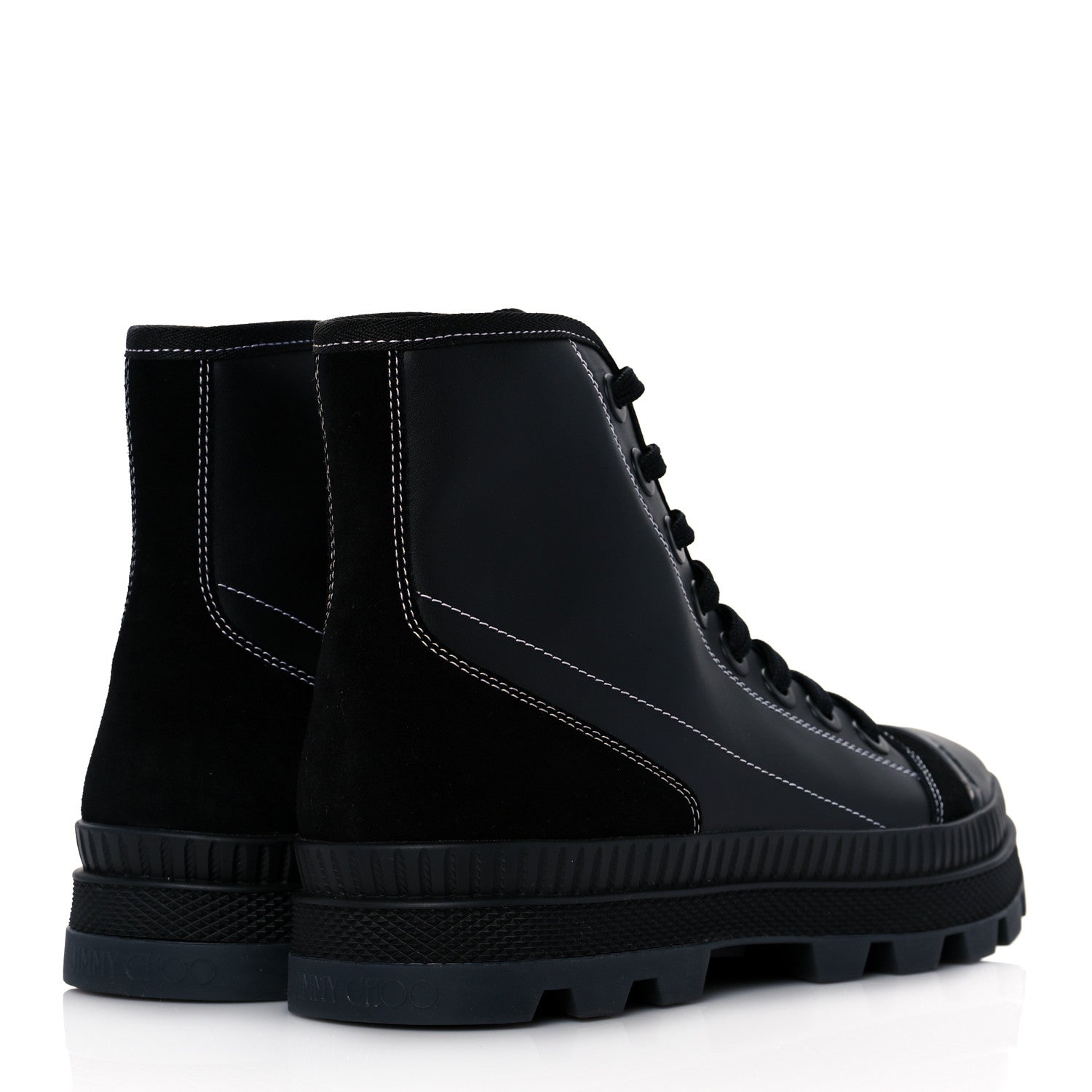 Jimmy Choo Nappa Crosta Suede Nord Combat Boots 43 Black 4 of 8