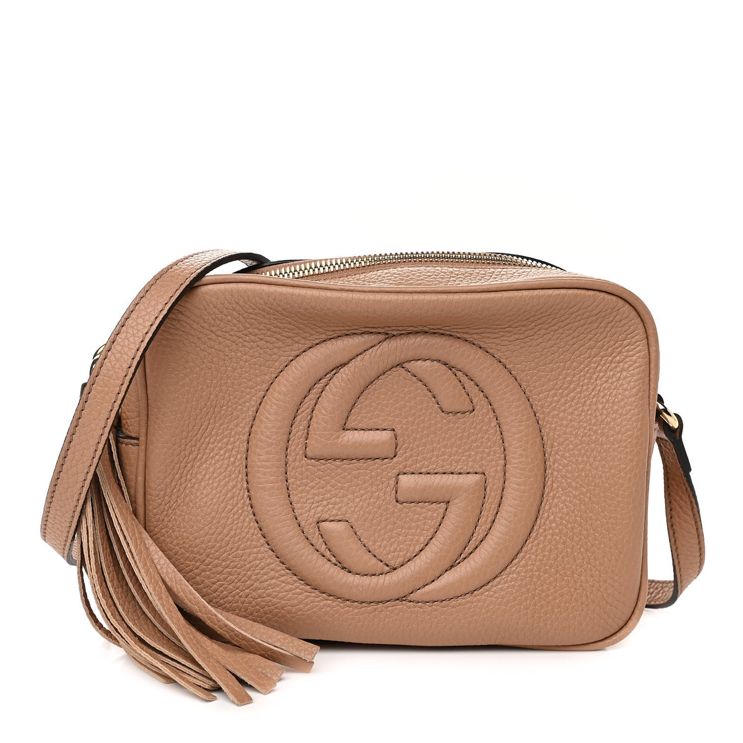 Pebbled Calfskin Small Soho Disco Bag Camelia