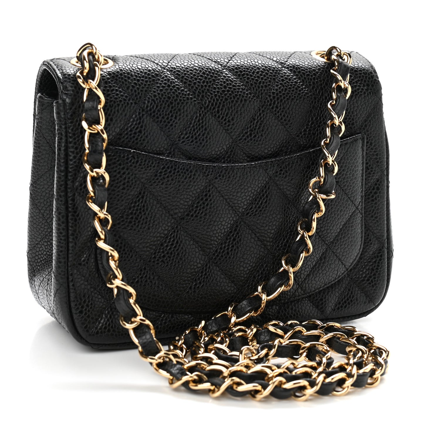 Caviar Quilted Mini Square Flap Black