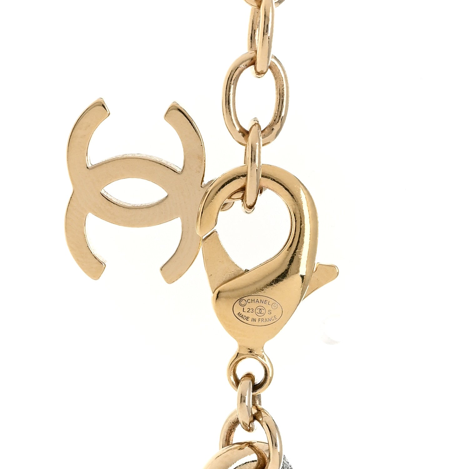 Chanel Crystal CC Chain Choker Necklace Gold 6 of 8