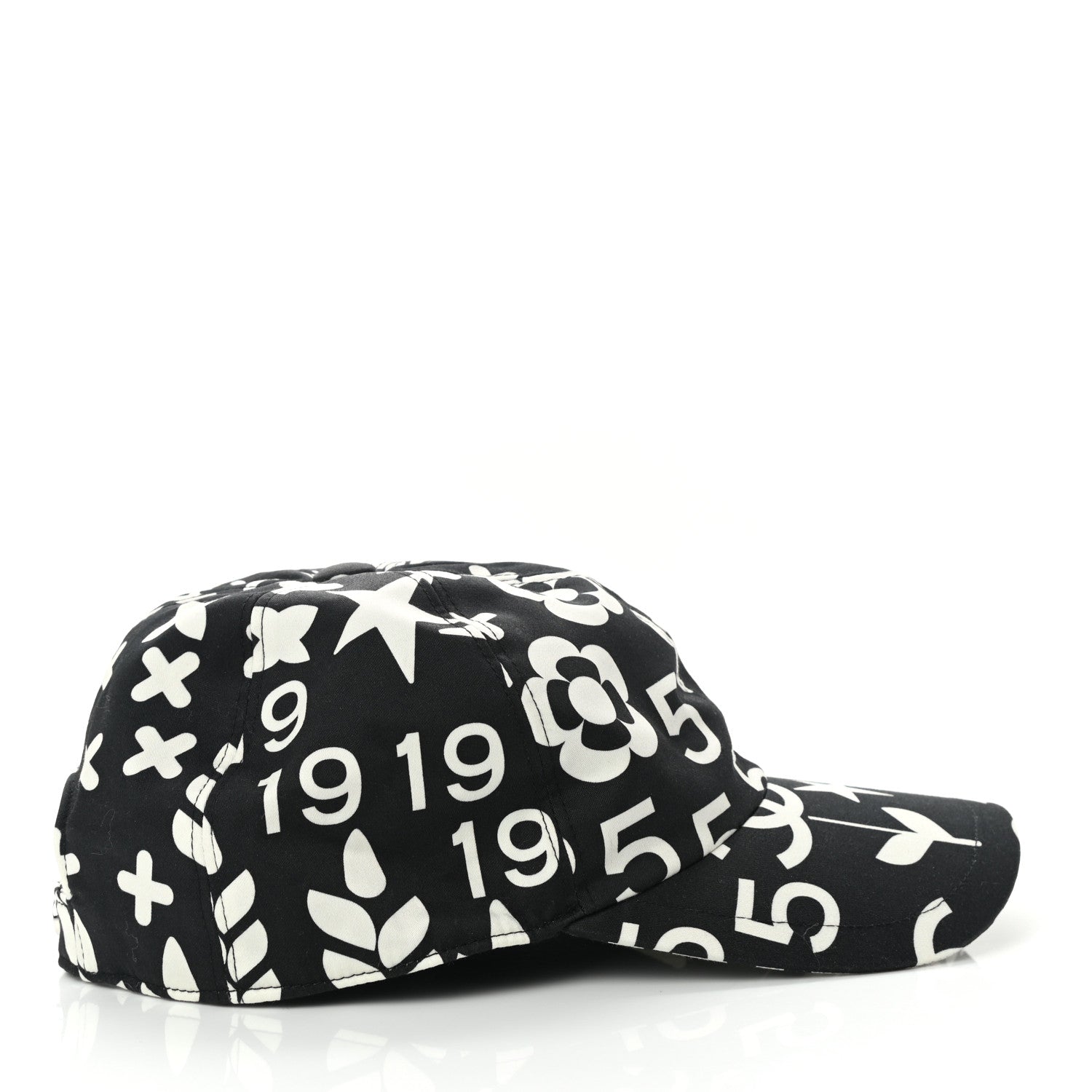 Chanel Cotton Cap Hat Black White 5 of 8