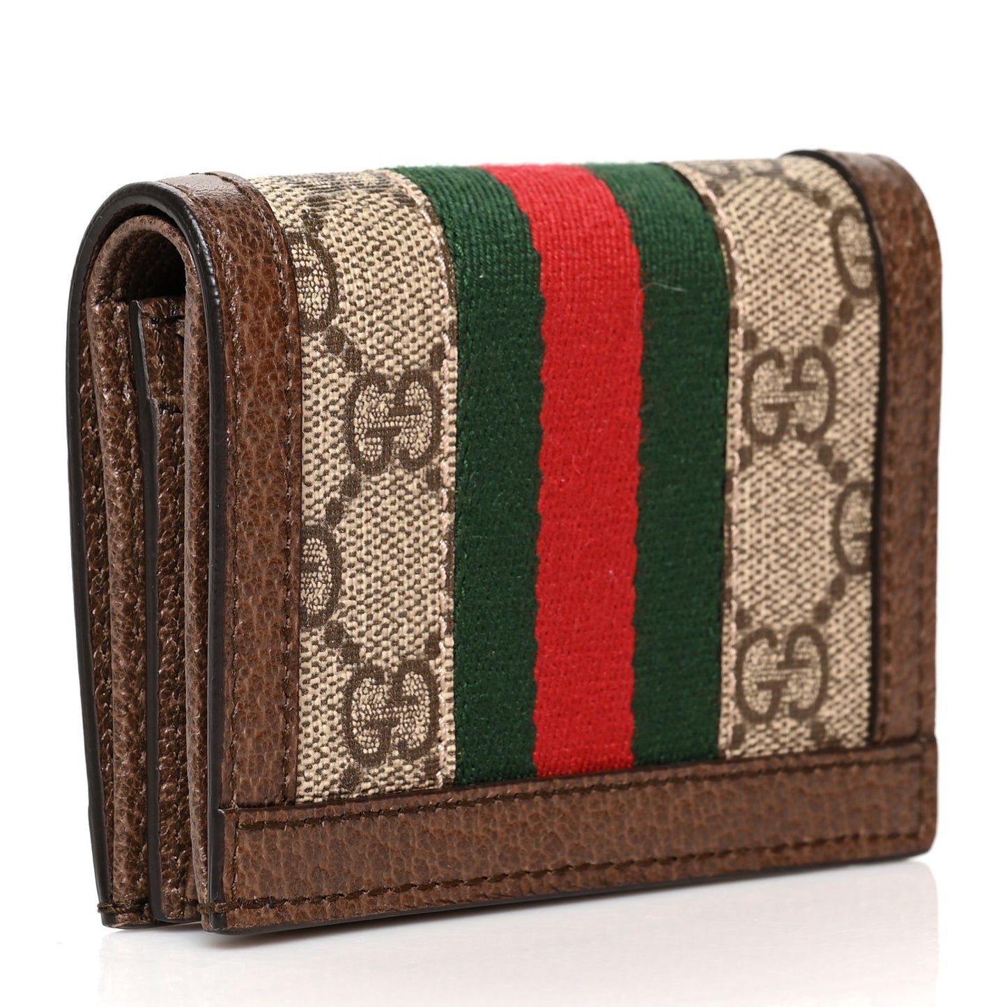 GG Supreme Monogram Web Ophidia Card Case Beige New Acero