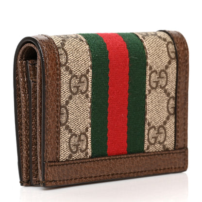 Gucci GG Supreme Monogram Web Ophidia Card Case Beige New Acero 3 of 8