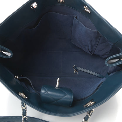Chanel Lambskin Quilted Large Classic Shopping Tote Blue 5 of 12