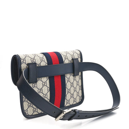Gucci GG Supreme Monogram Web Small Ophidia Belt Bag 90 36 Beige Navy 3 of 10