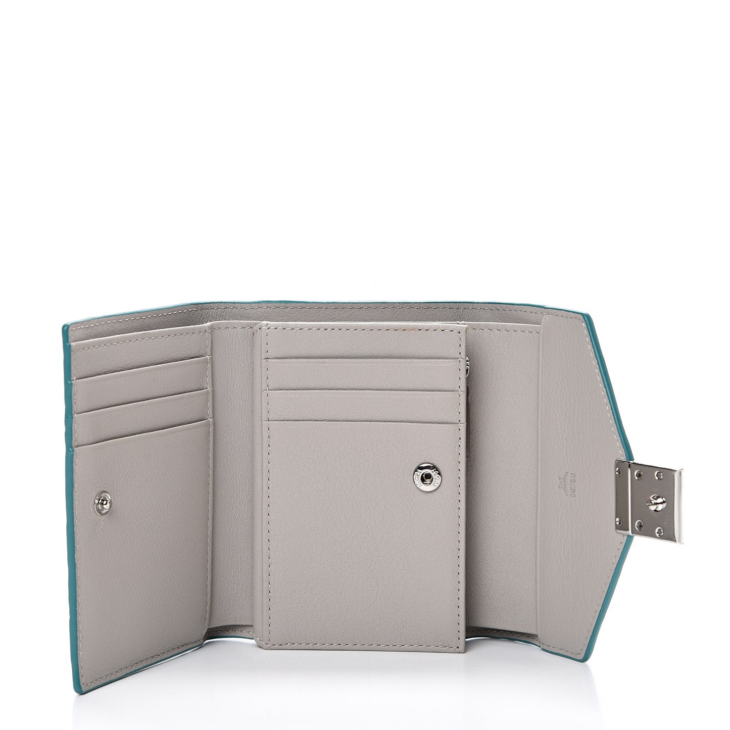 Calfskin Ottomar Monogram Tri-Fold Wallet Green