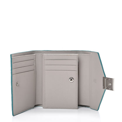 MCM Calfskin Ottomar Monogram Tri-Fold Wallet Green 4 of 8
