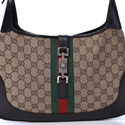 Gucci Monogram Web Jackie O Hobo Dark Brown 7 of 17