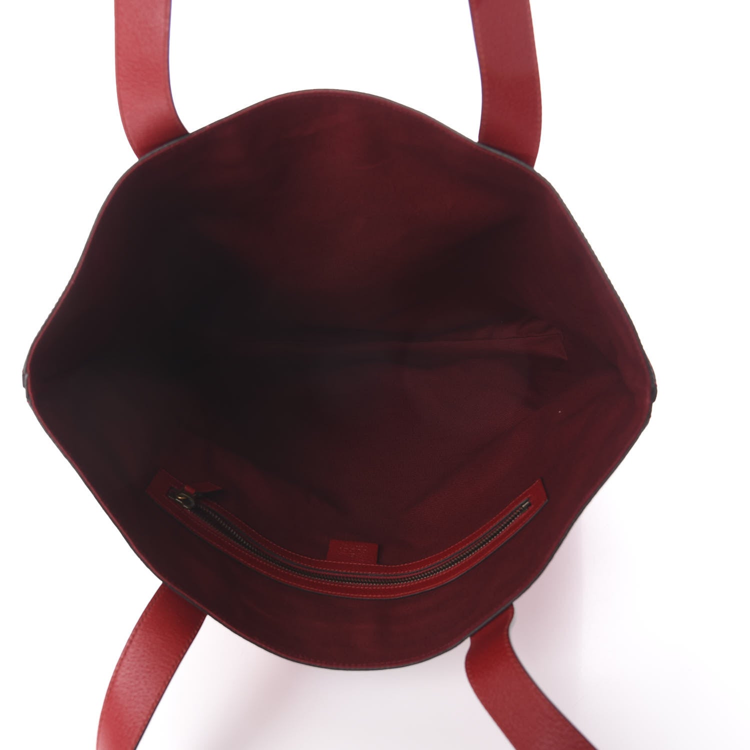 Gucci Canvas Calfskin Sylvie Stripe Logo Mens Tote Red White Blue 4 of 8