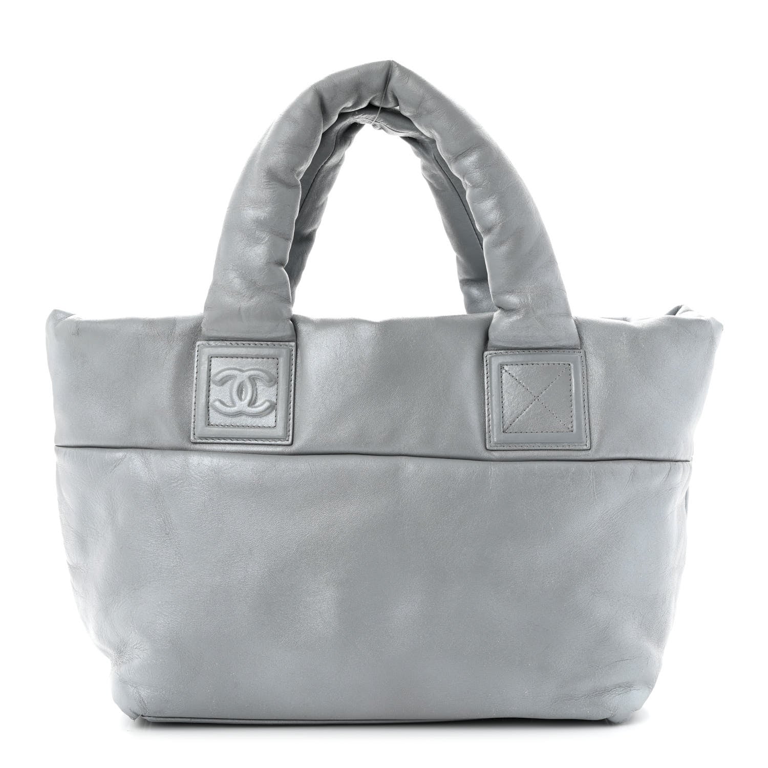 Chanel Metallic Lambskin Quilted Small Coco Cocoon Reversible Tote Light Grey 1 of 22