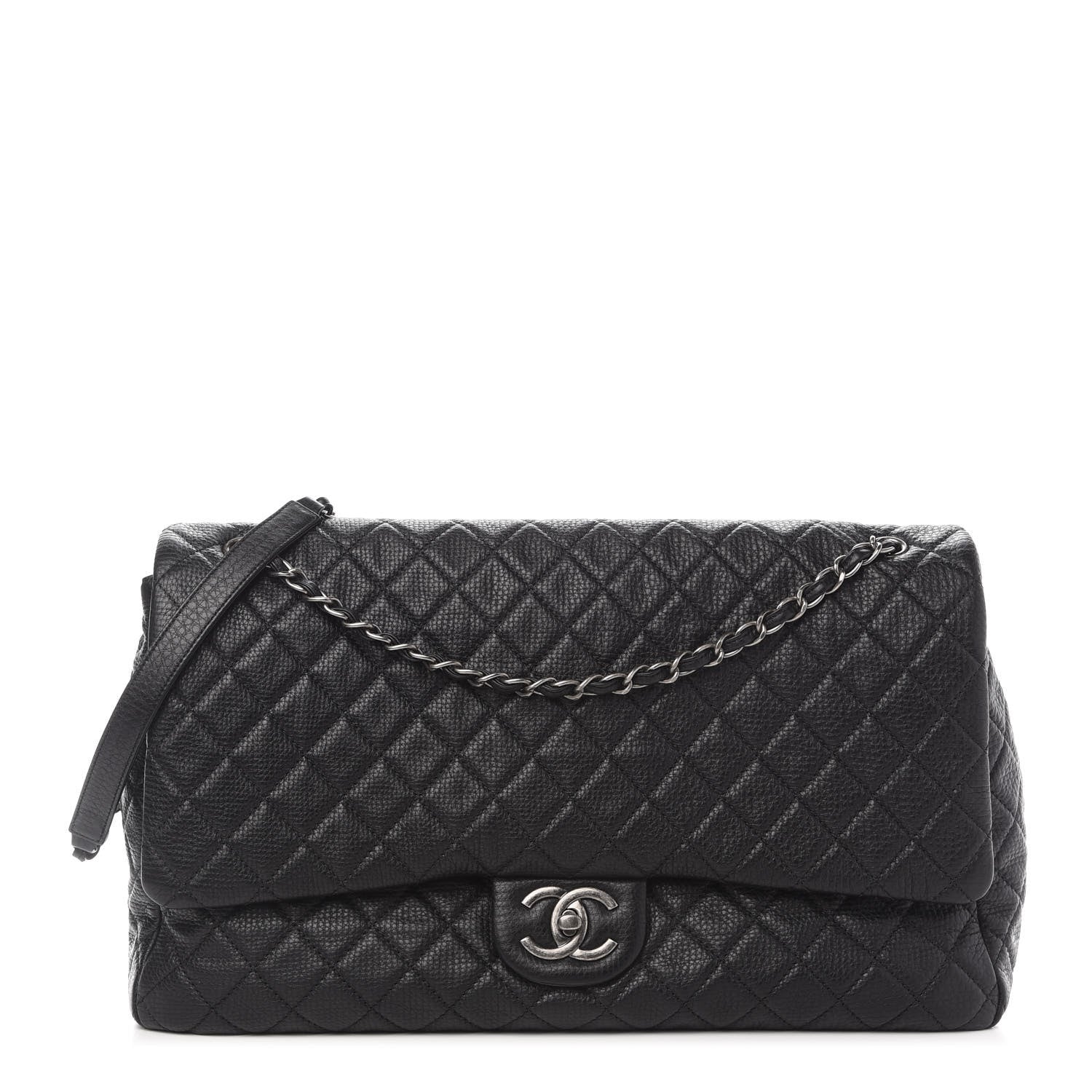 Chanel Calfskin Quilted XXL Travel Flap Bag Black 1 of 9