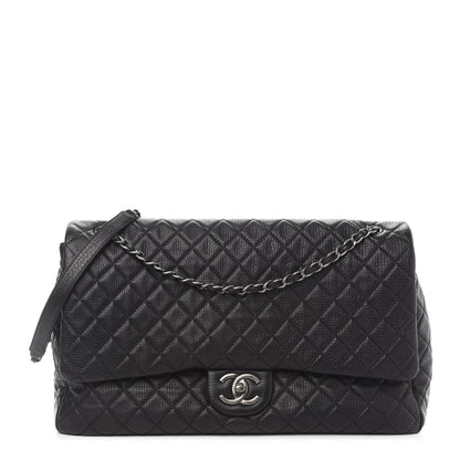 Chanel Calfskin Quilted XXL Travel Flap Bag Black 1 of 9