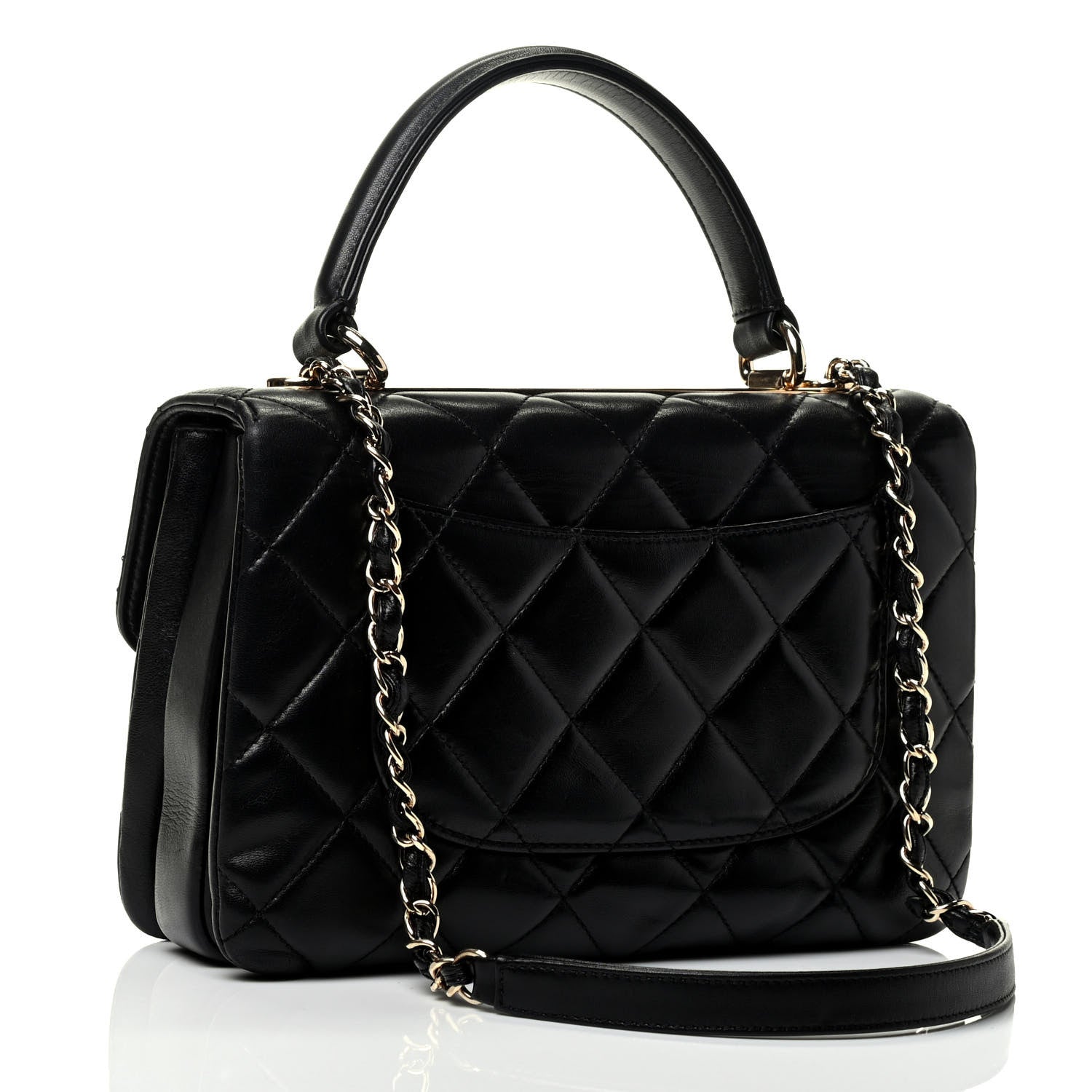 Chanel Lambskin Quilted Small Trendy CC Dual Handle Flap Bag Black 2 of 4