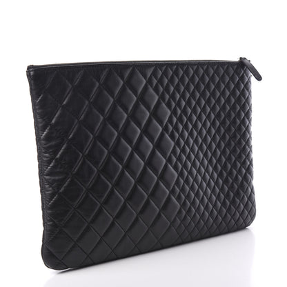 Chanel Lambskin Bi Quilted Large Cosmetic Case Black 2 of 6