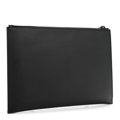 Saint Laurent Grain De Poudre Monogram Monochrome iPad Case Black 3 of 9