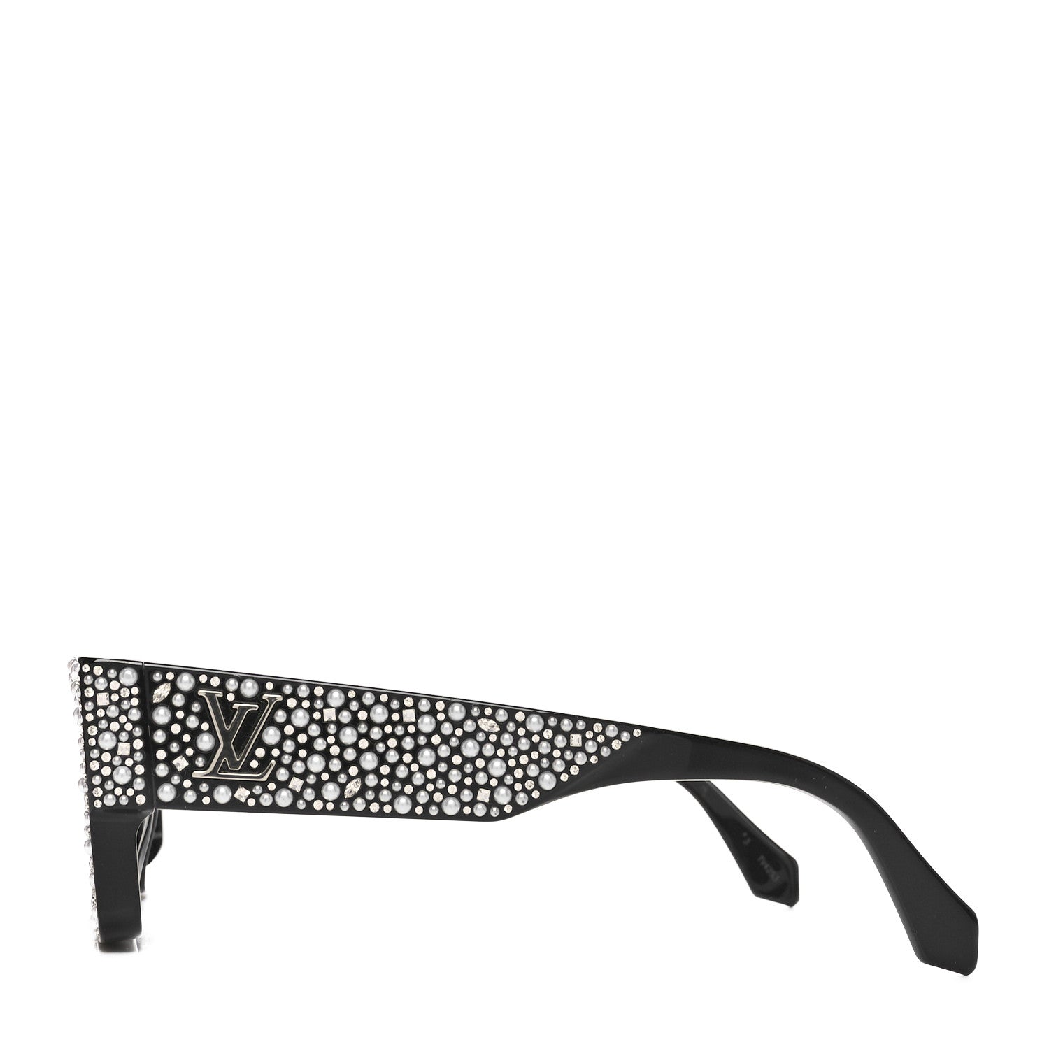 Louis Vuitton Acetate LV Clash Pearls & Strass Sunglasses Z2396W Black 3 of 7