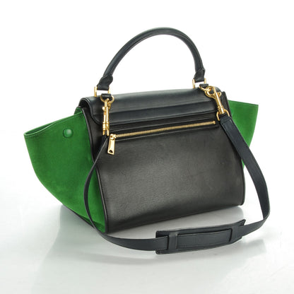 Celine Calfskin Suede Small Tri-Color Trapeze Green Grass 3 of 9
