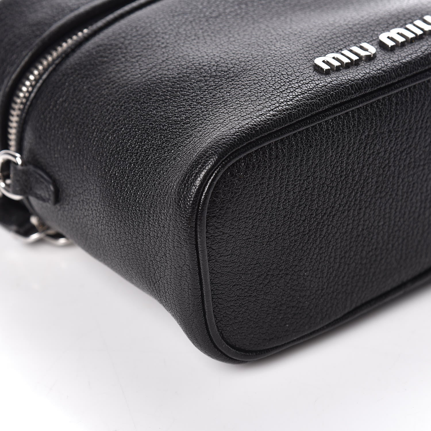 Miu Miu Goatskin Madras Bucket Bag Black 6 of 9