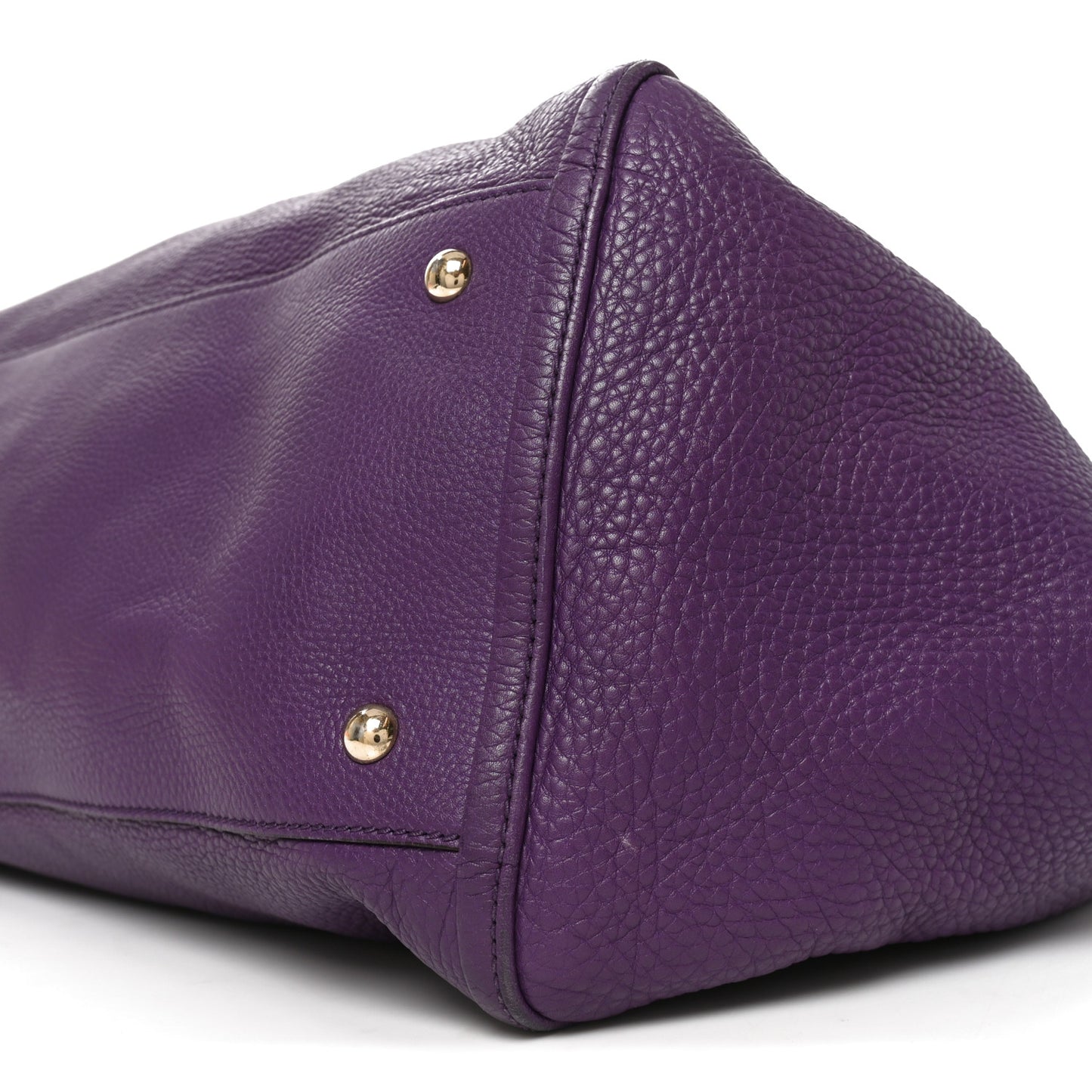 Pebbled Calfskin Large Soho Shoulder Bag Shine Purple