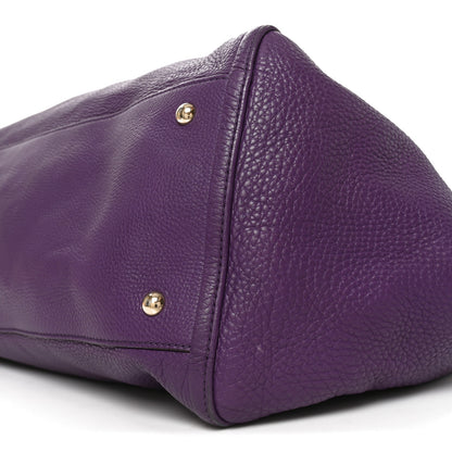 Gucci Pebbled Calfskin Large Soho Shoulder Bag Shine Purple 10 of 10