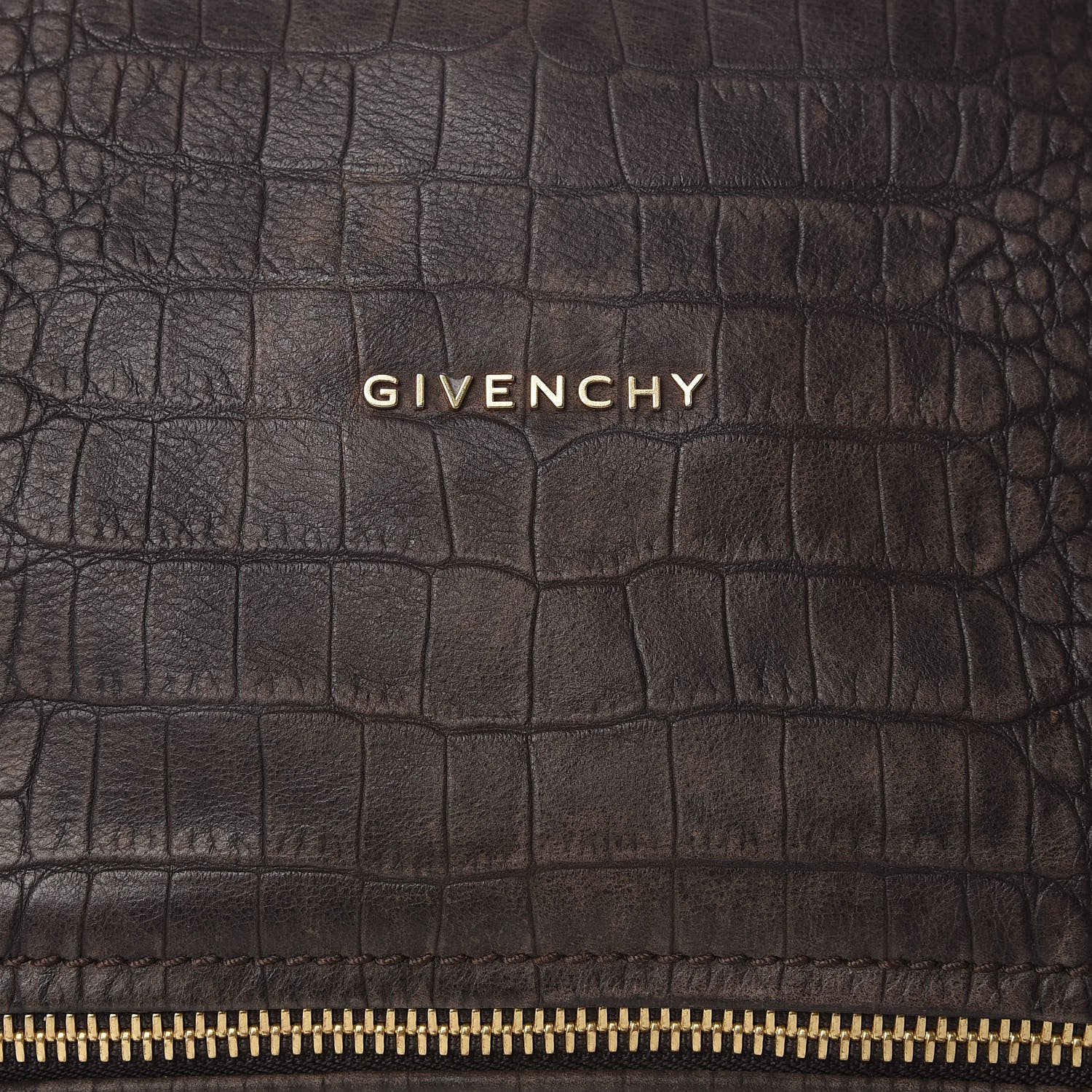 Givenchy Nubuck Crocodile Embossed Medium Pandora Dark Grey 9 of 14