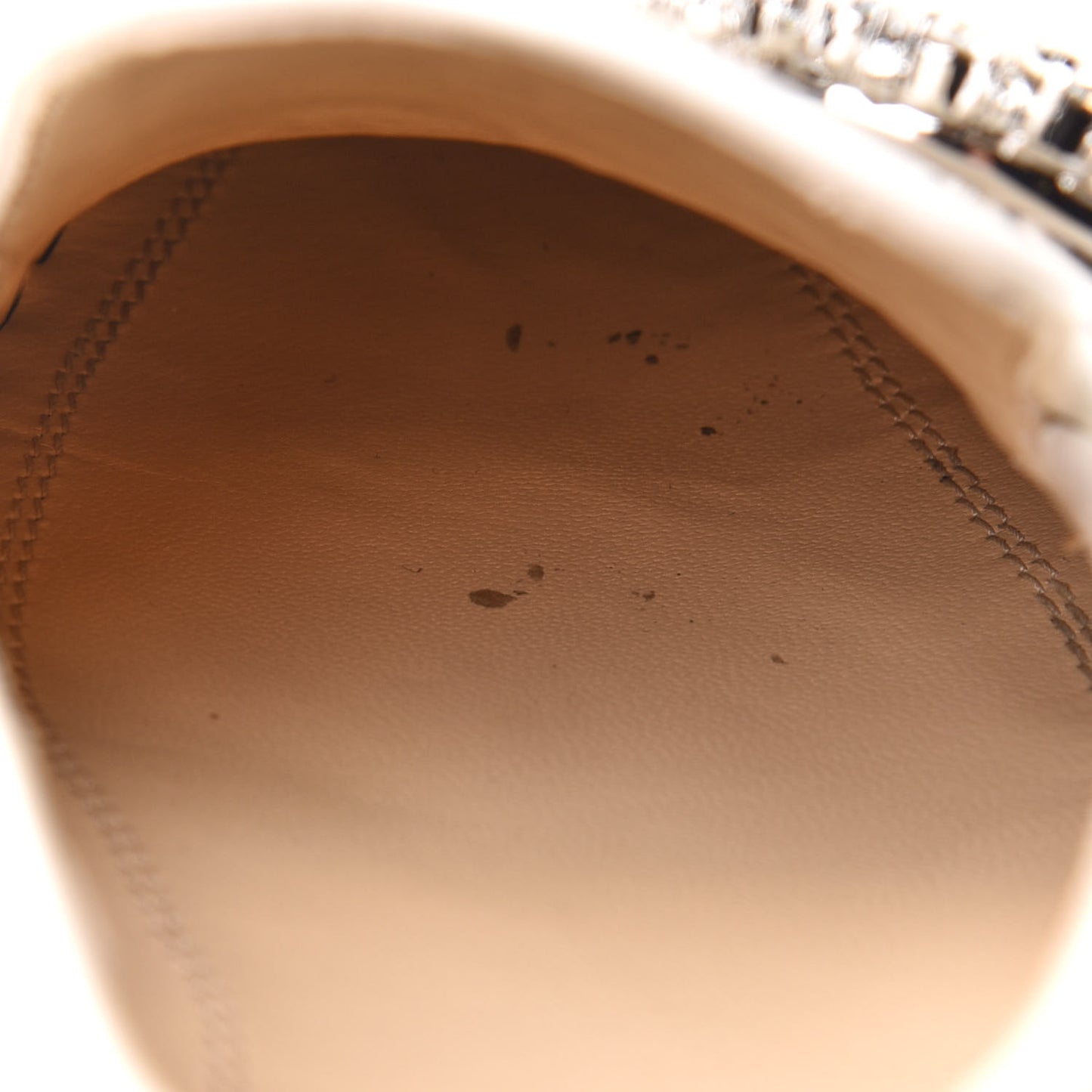 Nappa Crystal Mani Flat Loafer 39.5 Latte