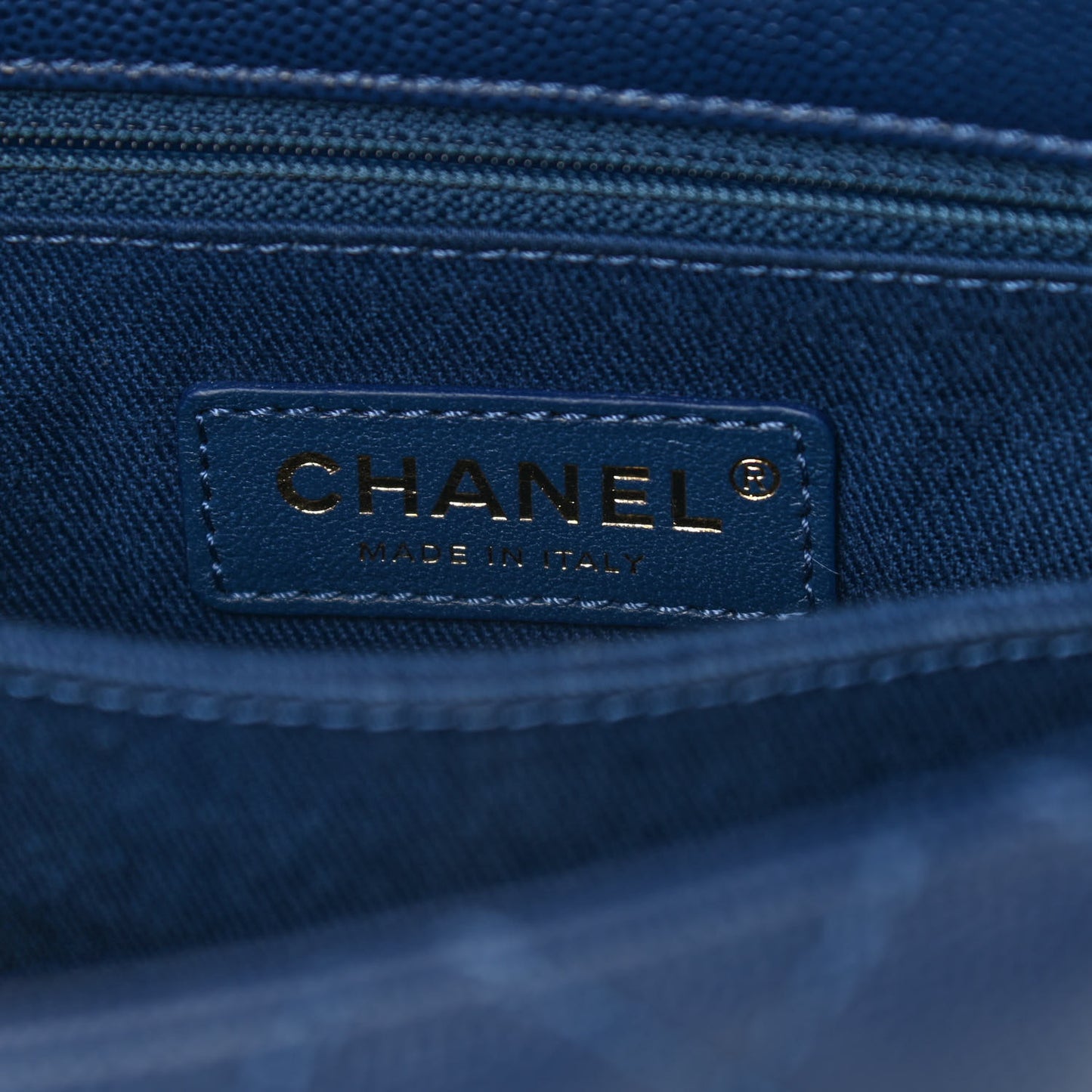Caviar Quilted Mini Coco Handle Flap Navy Blue